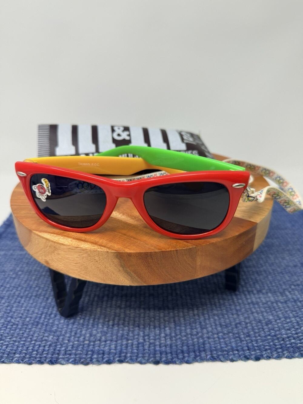 M&M's Sunglasses Red Green Yellow Dark Lenses w/ Candy Print Strap